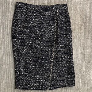 J. Crew Black and White Tweed Pencil Skirt